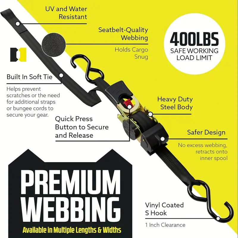 🔥HOT SALE 50%  OFF--Retractable Ratchet Straps（🎁Perfect Gift）