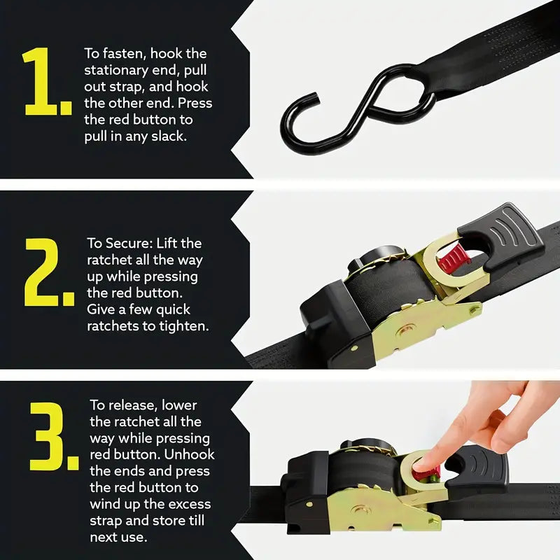 🔥HOT SALE 50%  OFF--Retractable Ratchet Straps（🎁Perfect Gift）